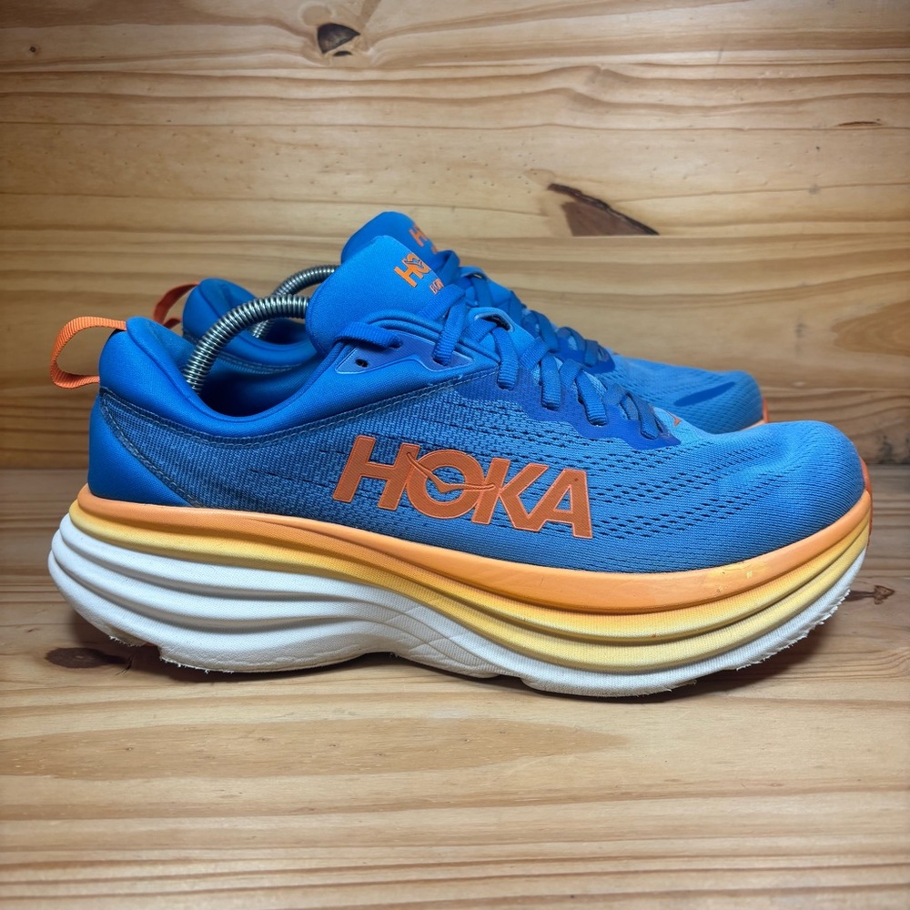 Hoka One One HOKA Bondi 8 Coastal Sky Vibrant Orange Mens 11 D Preowned